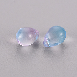 Two Tone Transparent Spray Painted Glass Charms&nbsp;GLAA-T016-37-A01