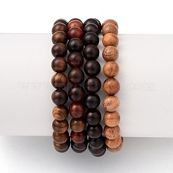 Unisex Natural Wood Beaded Stretch Bracelets Sets&nbsp;BJEW-JB05463