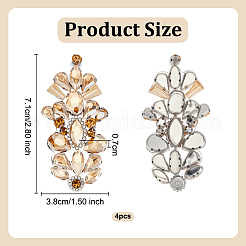 4Pcs Glass Rhinestone Embroider Thread Hotfix Rhinestone Iron on/Sew On Patches&nbsp;PATC-OC0001-01B