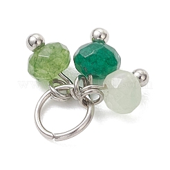 5Pcs 5 Styles Dyed Natural Malaysia Jade Faceted Rondelle Bead Charms&nbsp;PALLOY-JF04898-02