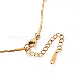 1.2MM 304 Stainless Steel Oval Beads Snake Chain Necklaces&nbsp;NJEW-N058-14G