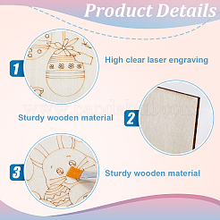 1 Set Unfinished Wood DIY Painting Pendant Decoration&nbsp;WOOD-SP0001-32