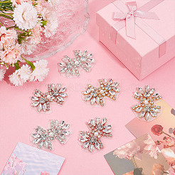6Pcs 3 Colors Alloy with Glass Rhinestone Bowknot&nbsp;AJEW-NB0006-23