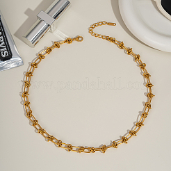 Stainless Steel Knot & Oval Link Chain Necklaces for Unisex&nbsp;LF3884-1