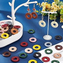 60Pcs 10 Colors Wood Pendants&nbsp;WOOD-NB0002-22