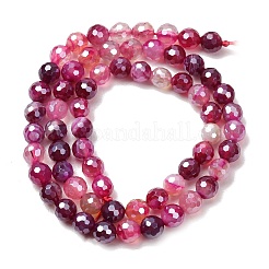 Electroplated Natural Agate Beads Strands&nbsp;G-B191-A07-6mm-06