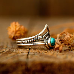 Alloy and Synthetic Turquoise Finger Rings&nbsp;FS-WG19095-04