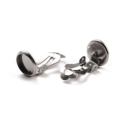 Non-Tarnish 316 Stainless Steel Clip-on Earring Findings&nbsp;X-STAS-I187-02B-P