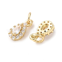 Brass Micro Pave Cubic Zirconia Charms&nbsp;RB-I077-15G-RS