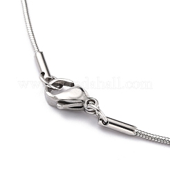 Non-Tarnish 304 Stainless Steel Round Snake Chain Necklaces&nbsp;STAS-G244-88B-P