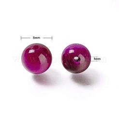 100Pcs 8mm Dyed & Heated Natural Rose Tiger Eye Round Beads&nbsp;DIY-LS0002-66