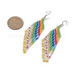 Boho 304 Stainless Steel with Glass Dangle Stud Earring&nbsp;EJEW-MZ00177