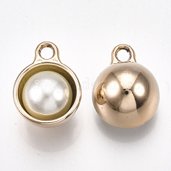 ABS Plastic Imitation Pearl Semi Circle Pendants&nbsp;PACR-T007-18KC