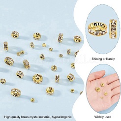 150Pcs 4 Styles Brass Rhinestone Spacer Beads&nbsp;RB-PH0001-66G