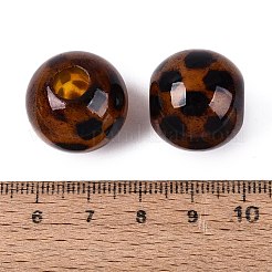 Leopard Print Opaque Acrylic European Beads&nbsp;OACR-N162-18A