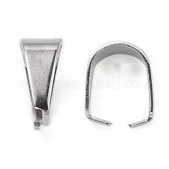 Tarnish Resistant 304 Stainless Steel Snap on Bails&nbsp;X-STAS-R048-10x7mm