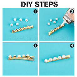 DIY Imitation Pearl Beaded Iron Alligator Hair Clips Making Kit&nbsp;DIY-PH0008-28