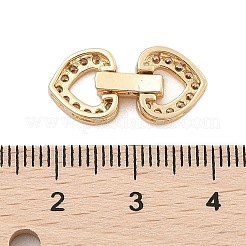 Brass Micro Pave Clear Cubic Zirconia Fold Over Clasps&nbsp;KK-C075-11G