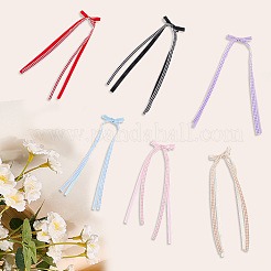 6Pcs 6 Colors Lace Bowknot Polyester Alligator Hair Clips&nbsp;PHAR-CY0001-02