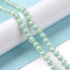 Electroplate Opaque Solid Color Glass Beads Strands&nbsp;GLAA-E036-10D