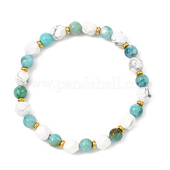 Natural Hemimorphite & Howlite Beads Stretch Bracelets for Women Men&nbsp;BJEW-JB13797