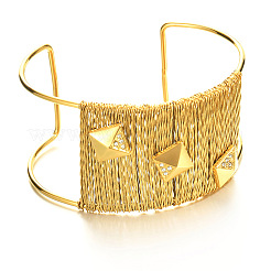Bold 304 Stainless Steel & Crystal Rhinestone Cuff Bangles&nbsp;WG0C4B1-01