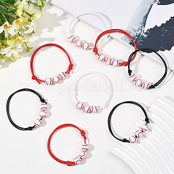 15Pcs 3 Colors Sport Theme Acrylic Beaded Bracelets for Men Women&nbsp;BJEW-SP0001-23