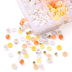 DIY Letter & Imitation Pearl & Heishi Beads Bracelet Making Kit&nbsp;DIY-YW0005-23B