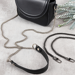 2Pcs 2 Colors Alloy Byzantine Chain & PU Leather Bag Strap&nbsp;FIND-WR0001-49