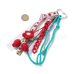 Handmade Woven Woolen Yarn Cherry Pendant Decorations&nbsp;HJEW-JM04267