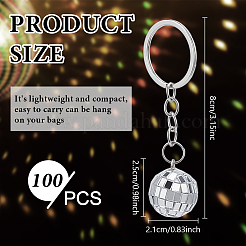100Pcs Mirror Ball Acrylic Pendant Keychains&nbsp;KEYC-DR0001-20