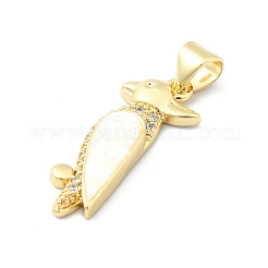 Brass Micro Pave Clear Cubic Zirconia Pendants&nbsp;KK-A221-15A-G