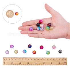 Spray Painted Crackle Glass Beads&nbsp;CCG-PH0002-05-WH
