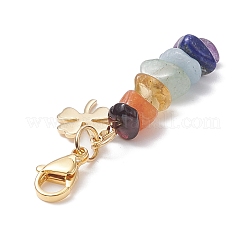 7 Chakra Natural Mixed Gemstone Chip Pendant Decorations&nbsp;HJEW-JM01023