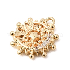 Brass Pave Clear Cubic Zirconia Pendants&nbsp;ZIRC-L106-02G-02
