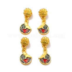 Rack Plating Alloy Enamel European Dangle Charm&nbsp;PALLOY-E006-02MG-01