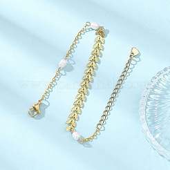 Natural Cultured Freshwater Pearl Beads Link Bracelets&nbsp;BJEW-JB12857-01