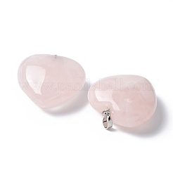 Natural Rose Quartz Pendants&nbsp;X-G-A259-02P-03