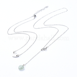 Heart Lariat Necklaces & Pendant Necklaces Sets&nbsp;NJEW-JN02803-03