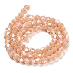 Opaque Solid Color Electroplate Glass Beads Strands&nbsp;GLAA-F029-P4mm-A06