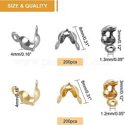 400Pcs 2 Style 304 Stainless Steel Bead Tips&nbsp;STAS-NB0001-16