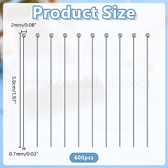 600Pcs 304 Stainless Steel Ball Head Pins&nbsp;STAS-ME0003-68