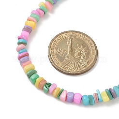 Natural Dyed Freshwater Shell Colorful Nuggets Beaded Necklaces for Women&nbsp;NJEW-JN05434