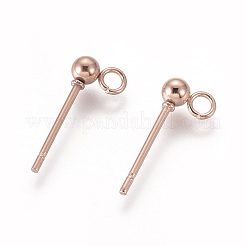 304 Stainless Steel Stud Earring Findings&nbsp;X-STAS-H410-10RG