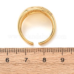 Brass Micro Pave Cubic Zirconia Open Cuff Rings for Women&nbsp;KK-CBA3D94-03G
