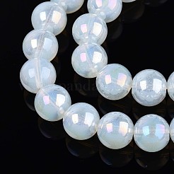 Electroplate Imitation Jade Glass Beads Strands&nbsp;GLAA-T032-J10mm-AB02