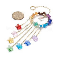 Glass Star Pendant Decorations&nbsp;HJEW-JM01246-02