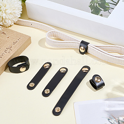 6Pcs 3 Styles Cowhide Leather Cable Straps with Golden Metal Snap Button&nbsp;FIND-CL0001-73B