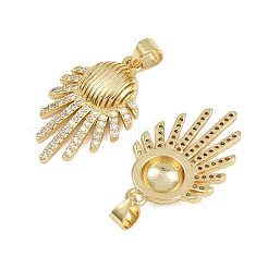 Brass Micro Pave Cubic Zirconia Pendants&nbsp;KK-C132-33G
