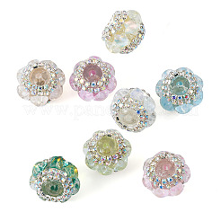 8Pcs 8 Colors Acrylic Rhinestone Rondelle Beads&nbsp;OACR-TA0004-99